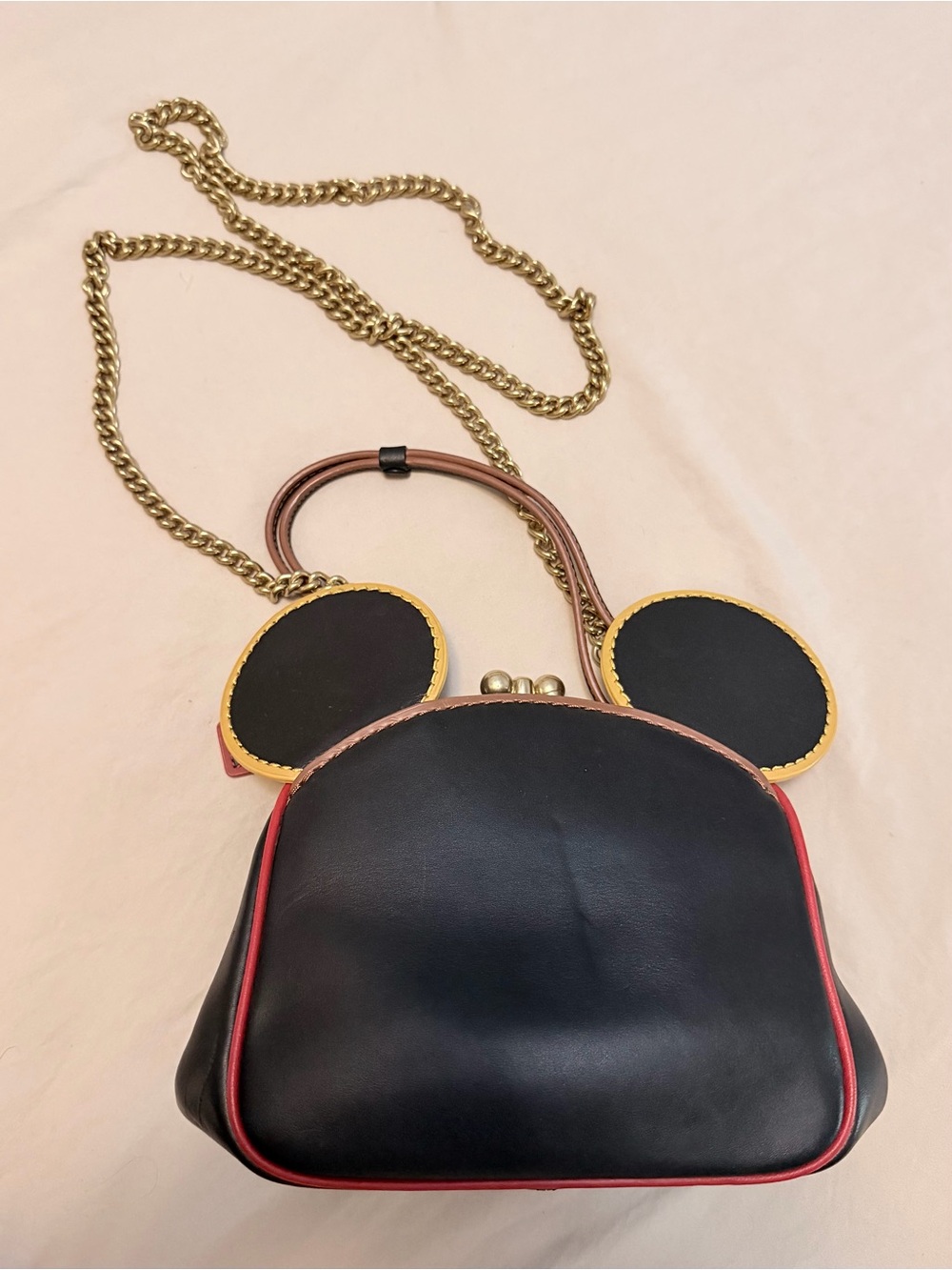 Coach x Disney x Keith Haring Leather Mickey Mouse Kisslock Bag Crossbody